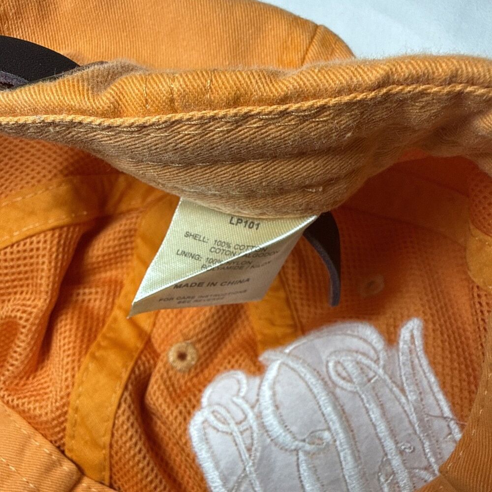 Orange Monogram Hat M A R In White Cursive Font - Picture 6 of 11